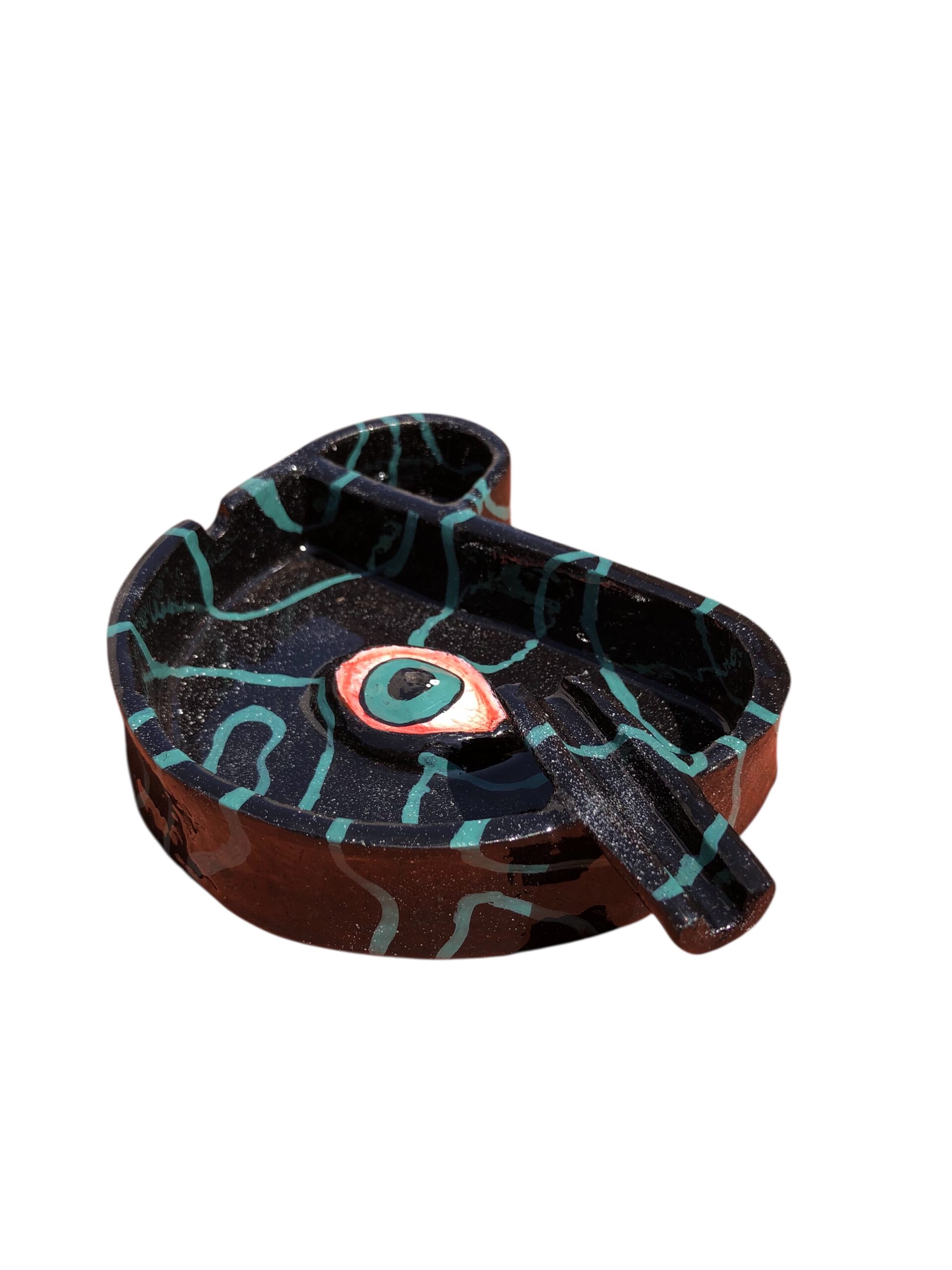 CINZEIRO COM SUPORTE PARA CIGARRO E PORTA ISQUEIRO